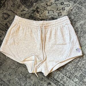 Victoria’s Secret pink s small fleece shorts floral flower embroidered with